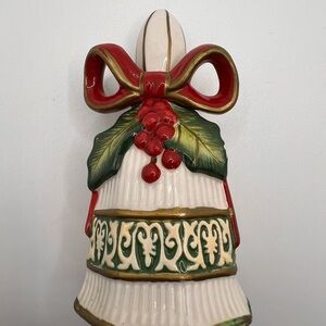 Fitz and Floyd Christmas Bells Salt Pepper Shaker circa 2004